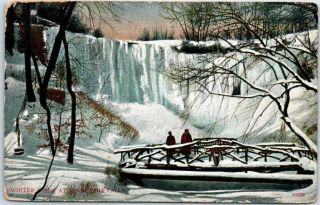 Minneapolis,  Minnesota Postcard " Winter Scene At Minnehaha Falls " C1910s