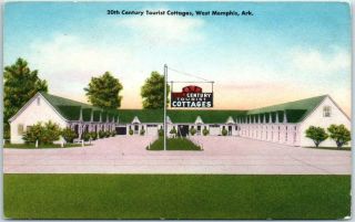 West Memphis Arkansas Postcard 20th Century Tourist Cottages Highway 61 Roadside