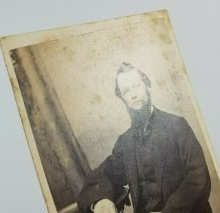 1860s CDV Photo Man With Beard Stuart Female Photographer Boston Mass 6