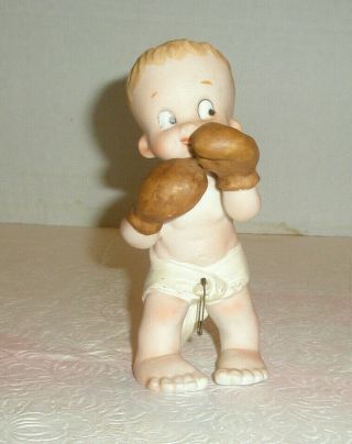 Vintage Fine A Quality Figurine Bisque Baby In Diaper Boxing
