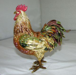 JAY STRONGWATER LARGE JARVIS ROOSTER FLORA & FAUNA FIGURINE 3