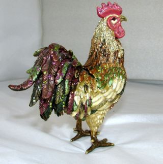 JAY STRONGWATER LARGE JARVIS ROOSTER FLORA & FAUNA FIGURINE 6