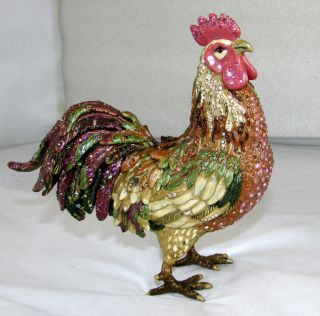 JAY STRONGWATER LARGE JARVIS ROOSTER FLORA & FAUNA FIGURINE 8