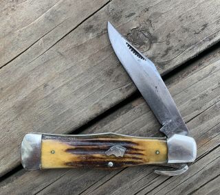 Ka - Bar Lock Back Stag Folding Hunter Knife
