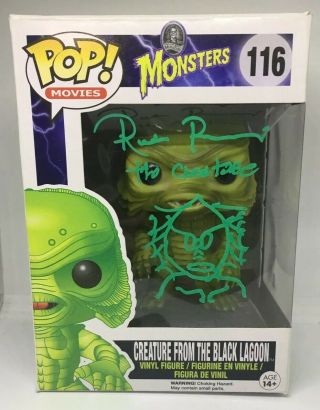 Ricou Browning Signed Funko Pop Creature From The Black Lagoon 116 W/exact Proof