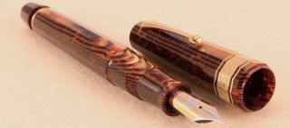 Omas Extra Arco Brown Celluloid Fp,  Old Style,  Paragon,  C1996,  Ef