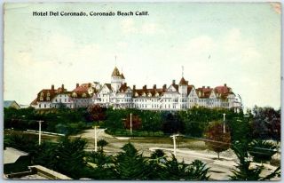 Coronado Beach,  California Postcard Hotel Del Coronado Bird 