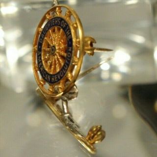 Daughters of The American Revolution Pin Back 14 K Gold w Blue Enamel 3672285 4