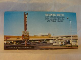 Las Vegas Sulinda Motel Postcard 60 