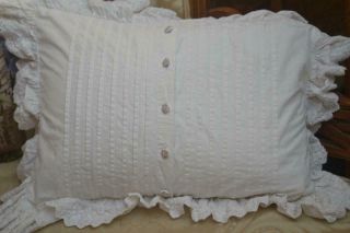 2 Ralph Lauren Shelter Island Pintuck Pillow Shams Retail $110.  Each Fun Buttons