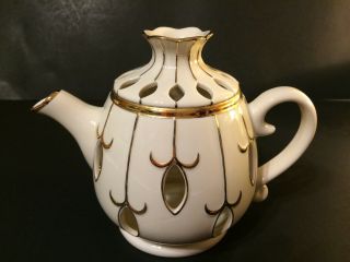 Partylite Ivory Porcelain Teapot Tealight Candle Holder 2