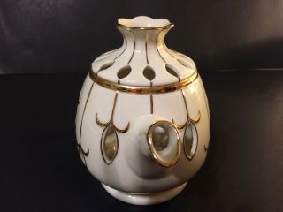 Partylite Ivory Porcelain Teapot Tealight Candle Holder 3