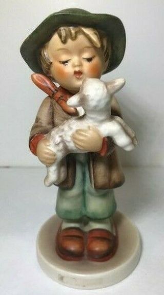 Vintage Porcelain Hummel Lost Sheep 68 Boy With Lamb Tmk - 3 1960 - 1972 Germany
