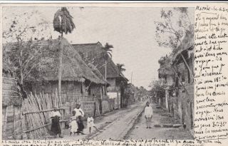 Greetings Philippines 1903 Manila Rural Street Scene Overprint Stamp
