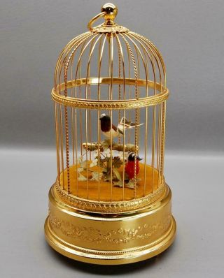 Reuge Voliere De La Cour Two Singing Birds In Gilded Cage Automaton Music Box