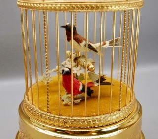 REUGE VOLIERE DE LA COUR TWO SINGING BIRDS IN GILDED CAGE AUTOMATON MUSIC BOX 2