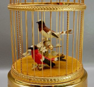 REUGE VOLIERE DE LA COUR TWO SINGING BIRDS IN GILDED CAGE AUTOMATON MUSIC BOX 4