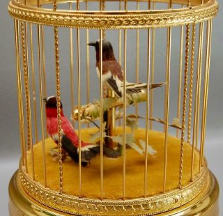 REUGE VOLIERE DE LA COUR TWO SINGING BIRDS IN GILDED CAGE AUTOMATON MUSIC BOX 5
