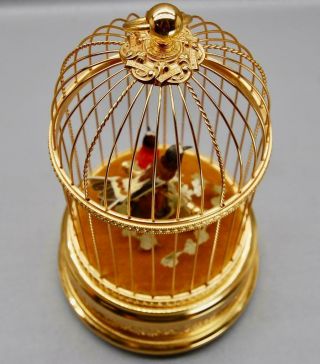 REUGE VOLIERE DE LA COUR TWO SINGING BIRDS IN GILDED CAGE AUTOMATON MUSIC BOX 6