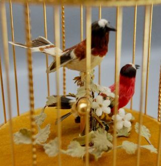 REUGE VOLIERE DE LA COUR TWO SINGING BIRDS IN GILDED CAGE AUTOMATON MUSIC BOX 7
