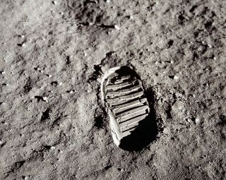 Apollo 11 Buzz Aldrin Footprint Moon 8x10 Silver Halide Photo Print