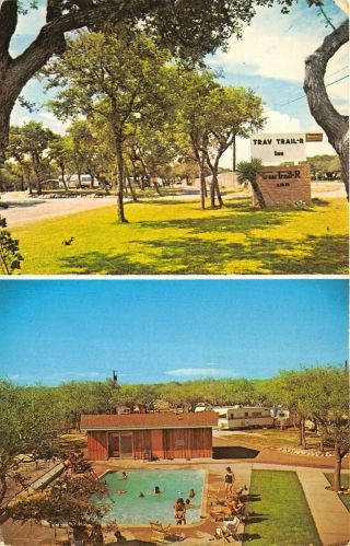 Rockport Texas 1979 Postcard Trav - Trail - R - Inn Motel Swimming Pool