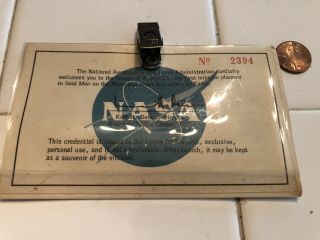 Nasa Apollo 11 Launch Vip Viewing Area Badge Pass July 16,  1969 Rare