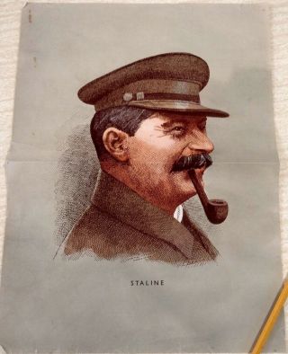 Soviet Russia Stalin Staline Old Portrait Paris Printing Urss Giant Size Rare