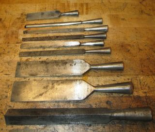 T H Witherby Chisel Set of 9 Chisels,  Timber Framing Corner & Others 1 3/4 