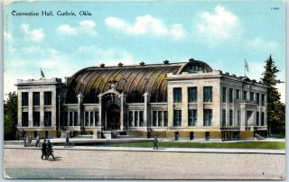 Guthrie,  Oklahoma Postcard " Convention Hall " Street View W/ 1920 Ok Cancel