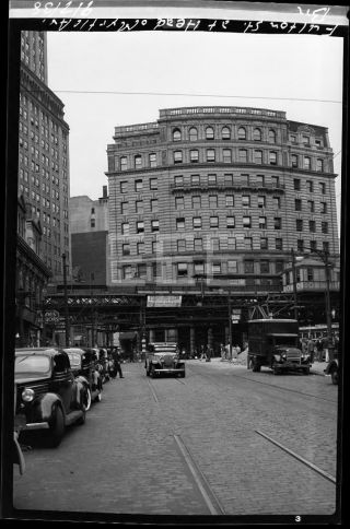 1938 Subway Station Fulton St @ Myrtle Av Brooklyn Nyc Old Photo Negative T133