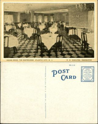 Eastbourne Hotel Dining Room Atlantic City Jersey Nj 1940s