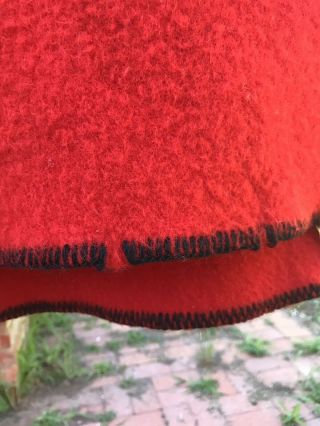 Vintage Faribo Faribault Red,  Black Stripe Wool Trade Camp Blanket 5