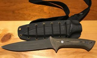 Keith Murr Custom Hunter Knife W/ Sheath “murr 96” Carbon D2 Steel 6” Blade Cog