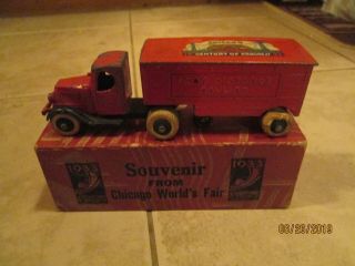 Tootsietoy 1933 Chicago Worlds Fair Long Distance Hauling In Orig Box Ultra Rare