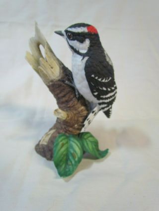 Lenox Fine Porcelain Downy Woodpecker Bird Figurine 1989 W/coa
