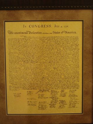 FRAMED THE BILL OF RIGHTS,  DECLARATION OF INDEPENDENCE & CONSTITUTION OF U.  S. 8