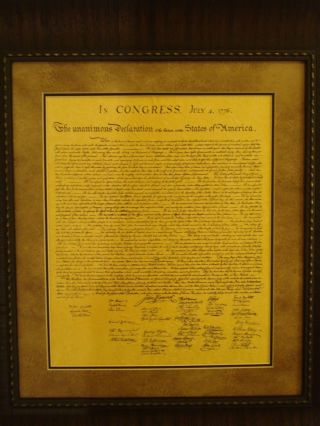 FRAMED THE BILL OF RIGHTS,  DECLARATION OF INDEPENDENCE & CONSTITUTION OF U.  S. 9