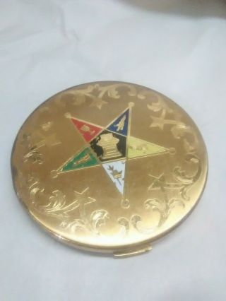 Vintage Order Of The Eastern Star Masonic Stratton Powder Compact