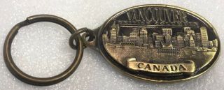 Vintage Canadian City Metal Keychain Vancouver British Columbia Porte - Clés Bc Cb