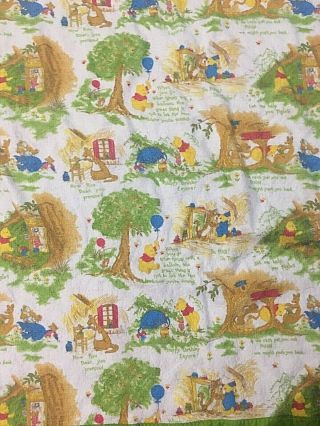 Vintage Winnie Pooh 1970s Sears Acrylic W/ Satin Trim Blanket Childrens Bedding