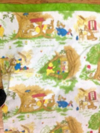 Vintage Winnie Pooh 1970s Sears Acrylic w/ Satin Trim Blanket Childrens Bedding 3