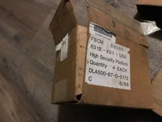 Box of 4 1988 Sargent & Greenleaf S&G High Security Padlocks Model 831B - M - 1 2