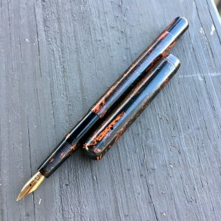 Eagle Pencil Co.  Eyedropper Fountain Pen,  Red Mottled Hard Rubber,  Xf Flex Nib