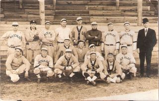 Postcard - Rppc Waterloo Hawks Baseball Team,  1920 