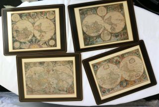 Pimpernel Cork Backed Made In England Placemats Antique World Maps