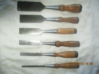 SIX STANLEY NO.  750 BEVELLED CHISELS [SEE INSERTION & PICS FOR DETAILS 10