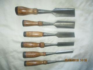 SIX STANLEY NO.  750 BEVELLED CHISELS [SEE INSERTION & PICS FOR DETAILS 5