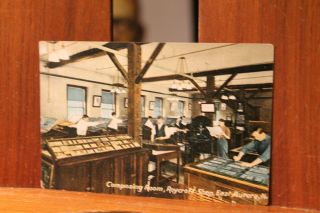 Antique Postcard Ca 1910 Composing Room Roycroft Shop East Aurora Ny