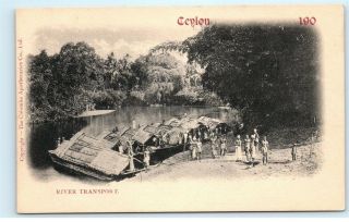 Sri Lanka Ceylon Ceylan River Transport Boats Vintage Postcard B95
